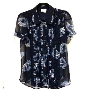 kate spade Tops - Kate Spade Midnight Rose Ruffled Blouse kate spade Tops - Kate Spade Midnight Rose Ruffled Blouse